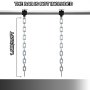 Cadenas de levantamiento de pesas VEVOR, 1 par de cadenas de levantamiento de pesas de 35 lb/16 kg, cadenas de press de banca con collares, cadenas de barra de 5.2 pies para levantamiento de potencia, plateadas