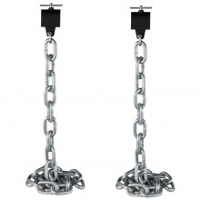 Cadenas de levantamiento de pesas VEVOR, 1 par de cadenas de levantamiento de pesas de 16 kg, cadenas de prensa de banco con collares, cadenas de pesas olímpicas de 5.2 pies para levantamiento de pesas, plata