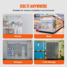 Cortina de tiras VEVOR, 75' de largo, 8" de ancho, 0,08" de grosor, tiras de plástico acanaladas transparentes para puertas, rollo de tiras de cortina de PVC para puertas de almacenes, fábricas, supermercados, centros comerciales, pasillos, garajes