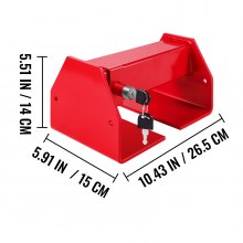 Cerradura de contenedor de carga VEVOR 9.84"-17.32" Distancia de bloqueo Cerraduras de puerta de semi camión con 2 llaves Accesorios de contenedor de envío Recubrimiento de polvo rojo con cerradura de resorte para contenedor fijo (tamaño grande)