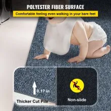 VEVOR - Alfombra marina gris de 6 pies x 18 pies para barcos, alfombras para interior y exterior, para patio, cubierta, antideslizante, TPR, resistente al agua, corte trasero, alfombra marina para exteriores, fácil de limpiar, rollo de alfombra para exteriores