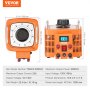Transformador de voltaje naranja VEVOR tdgc2-3000va con pantalla digital, dial giratorio y diagrama de especificaciones