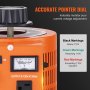 Transformador de voltaje variable automático VEVOR de 2000 VA, 15,3 A, entrada de 110 V, salida de 0-130 V, fuente de alimentación con regulador de voltaje de CA, con 4 fusibles adicionales e interruptor de control térmico para el hogar, la industria y la oficina.