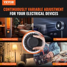 VEVOR Transformador de voltaje variable automático de 2000 VA, 15,3 amperios, entrada de 110 V, salida de 0-130 V, fuente de alimentación del regulador de voltaje de CA, con 4 fusibles adicionales, interruptor de control térmico para el hogar, oficina industrial
