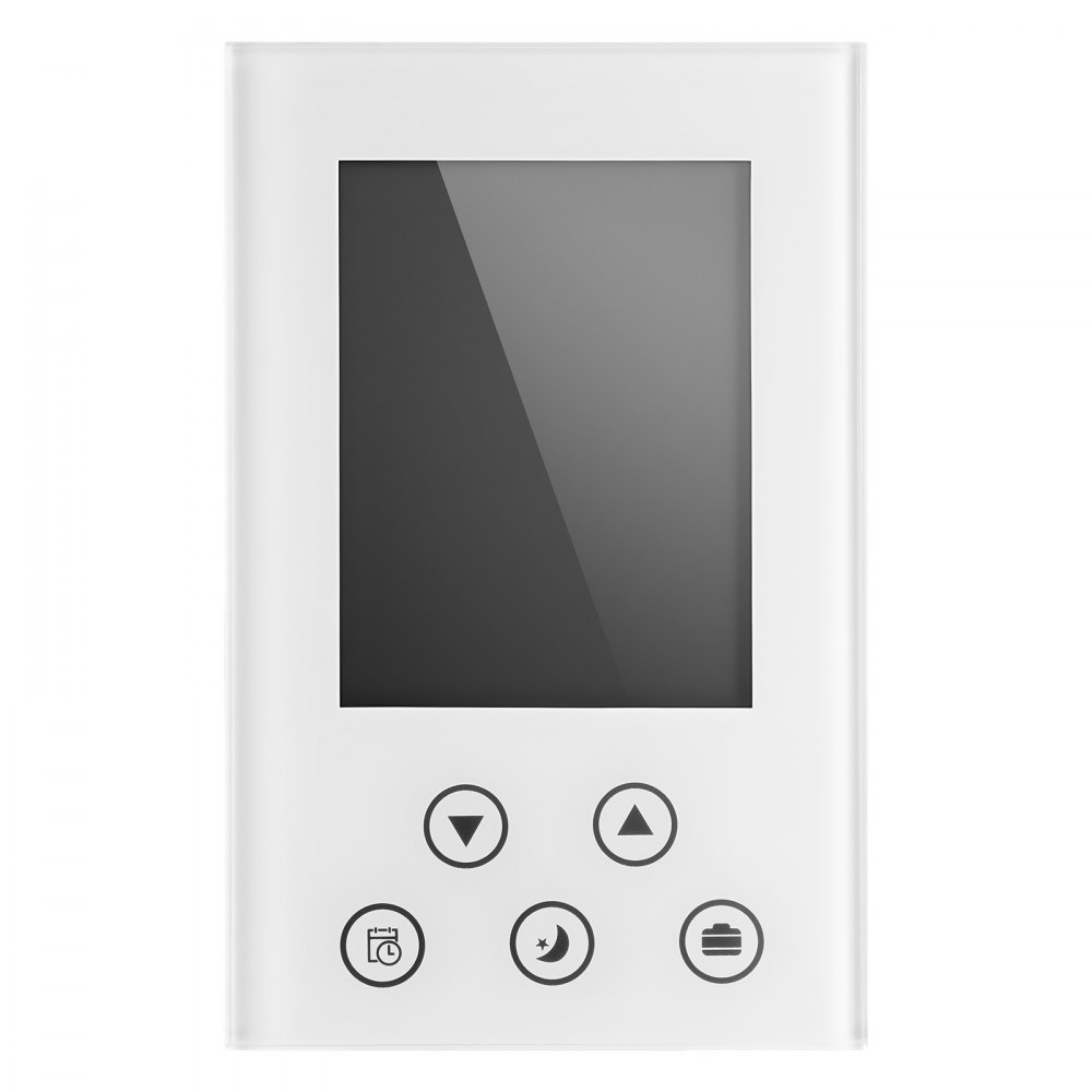 Termostato programable VEVOR de 7 días, termostato para el hogar compatible con calefacción radiante por suelo, bomba de calor, interruptor diferencial integrado y sensor de alta sensibilidad, pantalla LED retroiluminada, bajo consumo, blanco