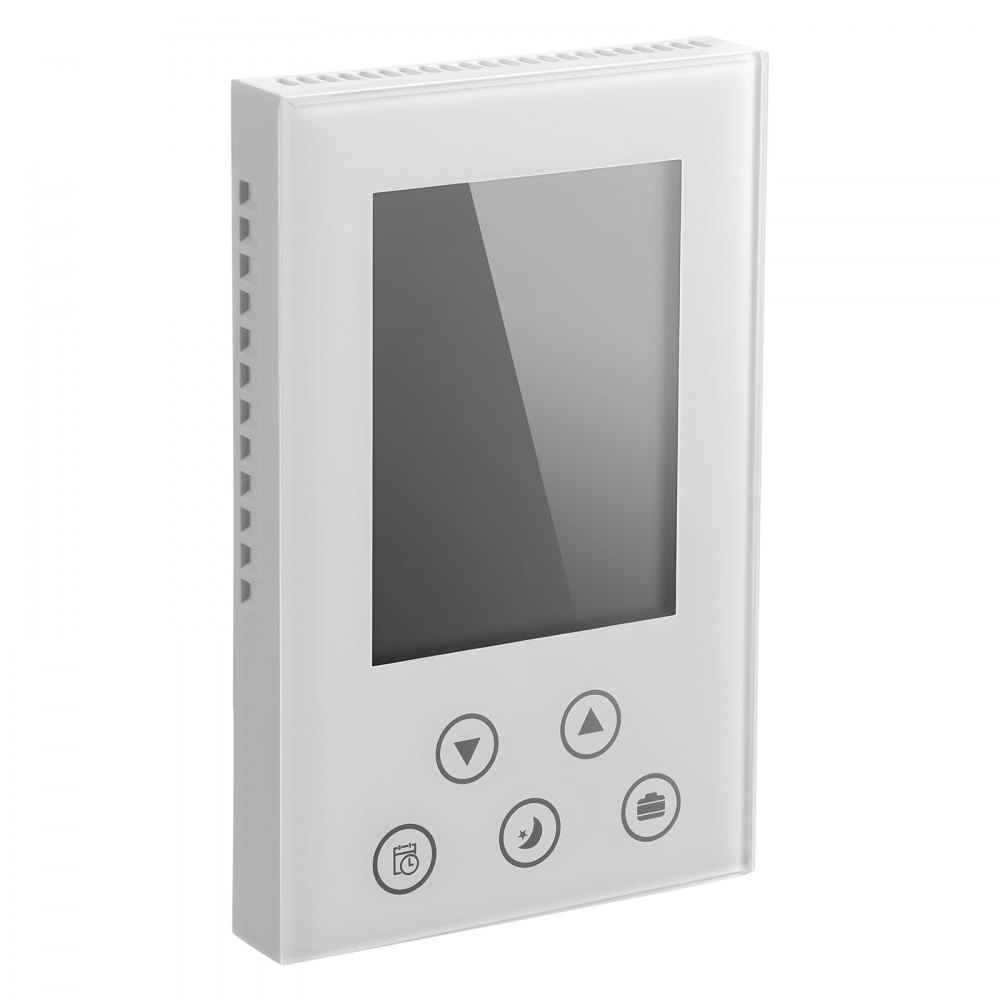 Termostato programable VEVOR de 7 días, termostato para el hogar compatible con calefacción radiante por suelo, bomba de calor, interruptor diferencial integrado y sensor de alta sensibilidad, pantalla LED retroiluminada, bajo consumo, blanco