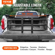 VEVOR Extensor de caja de camión, extensor de puerta trasera retráctil de aluminio, longitud ajustable de 51.6"-64", se adapta a Ridgeline, Tacoma, Gladiator, Colorado/Canyon, Frontier y Ranger