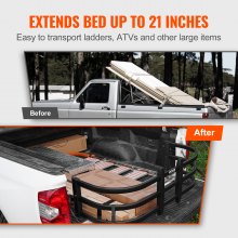 VEVOR Extensor de caja de camión, extensor de puerta trasera retráctil de aluminio, longitud ajustable de 51.6"-64", se adapta a Ridgeline, Tacoma, Gladiator, Colorado/Canyon, Frontier y Ranger