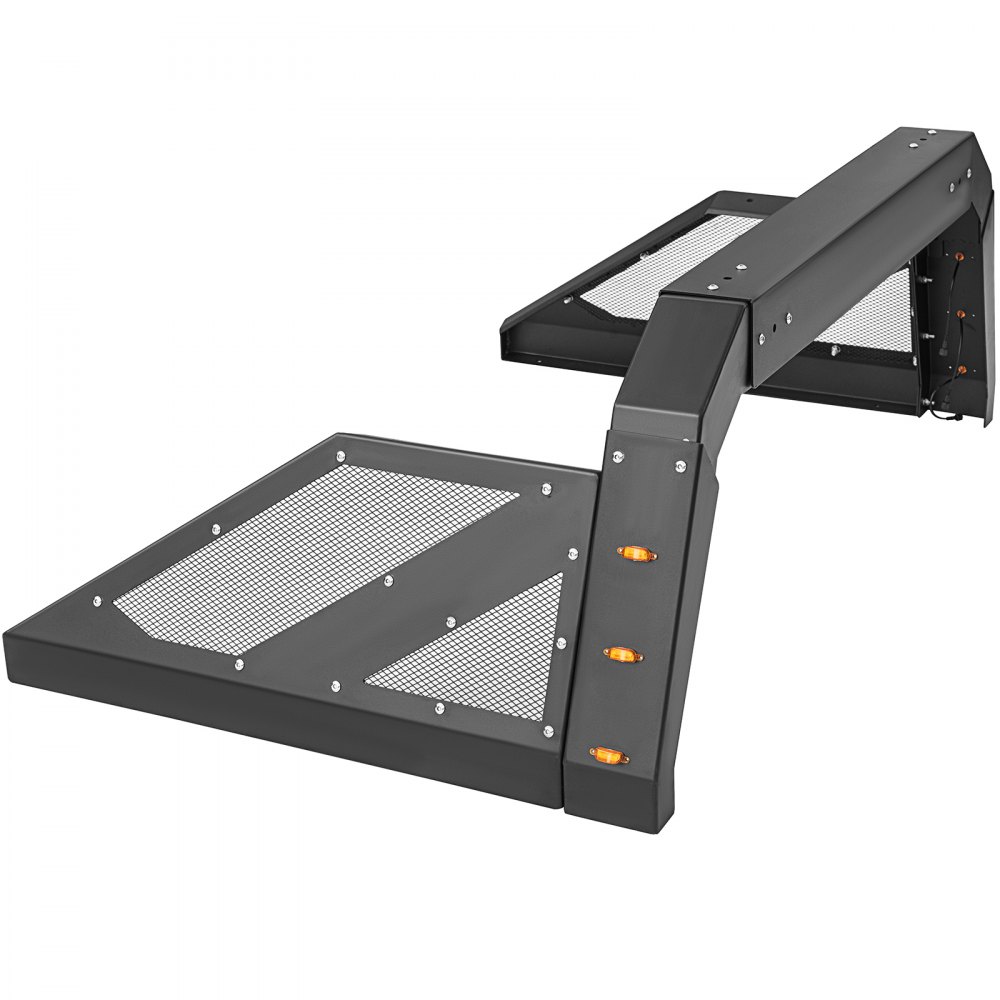 VEVOR Truck Roll Bar Chase Rack ajustable con 6 luces de posición laterales auxiliares ámbar, ajuste universal para camionetas