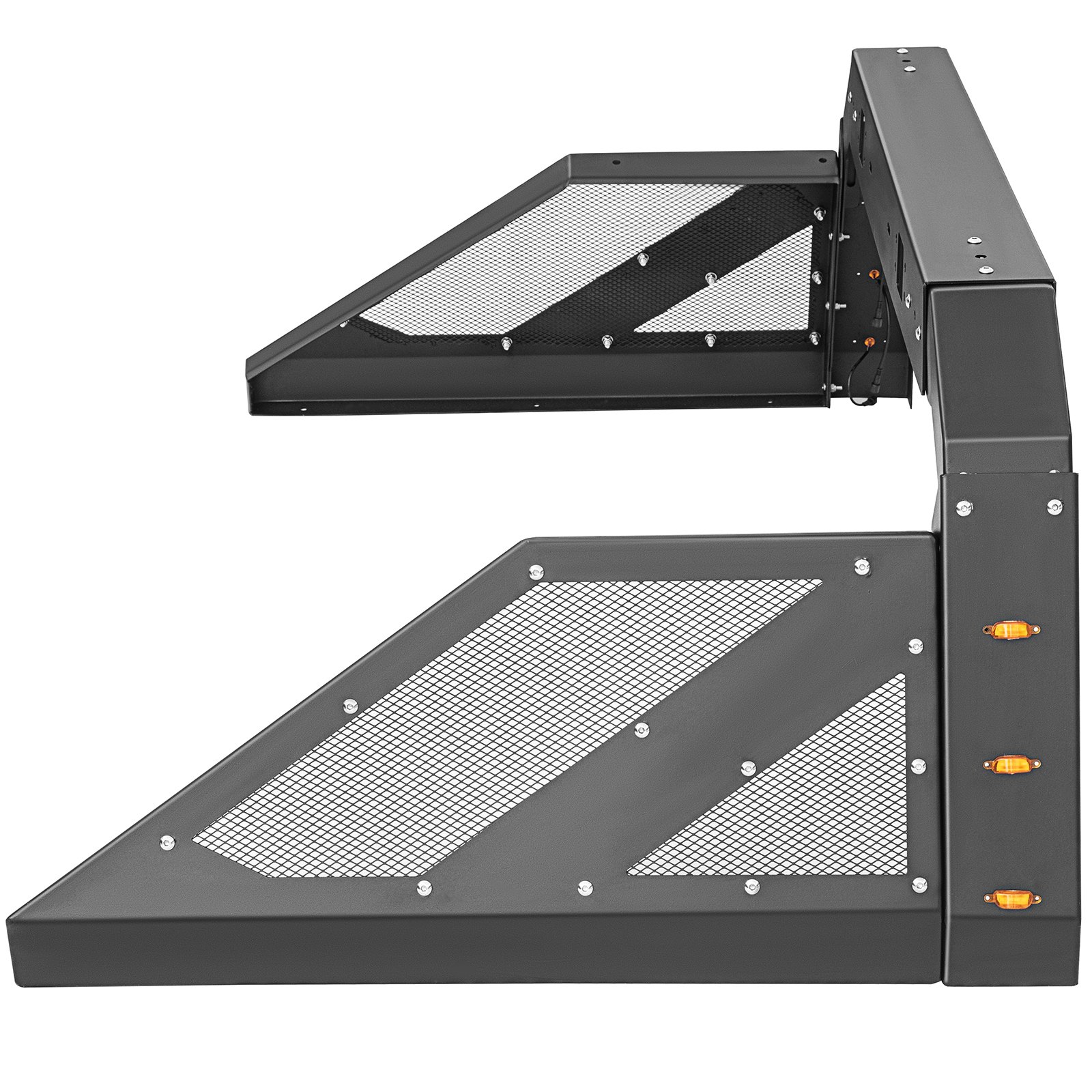 VEVOR Truck Roll Bar Chase Rack ajustable con 6 luces de posición laterales auxiliares ámbar, ajuste universal para camionetas