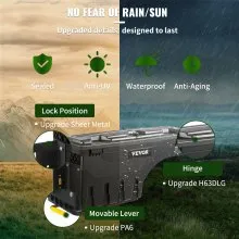VEVOR Caja de almacenamiento para caja de camión, tapa con cerradura, caja de herramientas impermeable ABS para rueda de 6,6 gal/20 L con candado con contraseña, compatible con Dodge Ram 1500 2019-2021, lado del conductor, negro