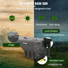 VEVOR Caja de almacenamiento para caja de camión, tapa con cerradura, caja de herramientas impermeable ABS para rueda de 6,6 gal/20 L con candado con contraseña, compatible con Dodge Ram 1500 2019-2021, lado del pasajero, negro