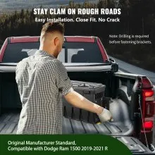 VEVOR Caja de almacenamiento para caja de camión, tapa con cerradura, caja de herramientas impermeable ABS para rueda de 6,6 gal/20 L con candado con contraseña, compatible con Dodge Ram 1500 2019-2021, lado del pasajero, negro