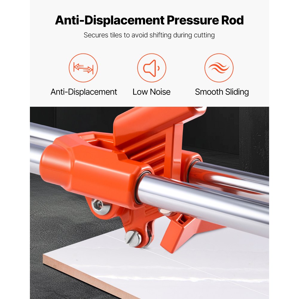 VEVOR 17-Inch Manual Tile Cutter for Wall & Polished Tiles,Double Rails for Precise Cutting, Tungsten Carbide Wheel,Non-Slip Handle,Anti-Displacement Pressure Rod,Precise Cuts for Pros & Beginners