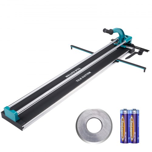 VEVOR Cortador manual de azulejos, 48 ​​pulgadas, cortador de azulejos de cerámica de porcelana con rueda de corte de carburo de tungsteno, posicionamiento por infrarrojos, pies antideslizantes, rieles dobles para instaladores profesionales o principiantes