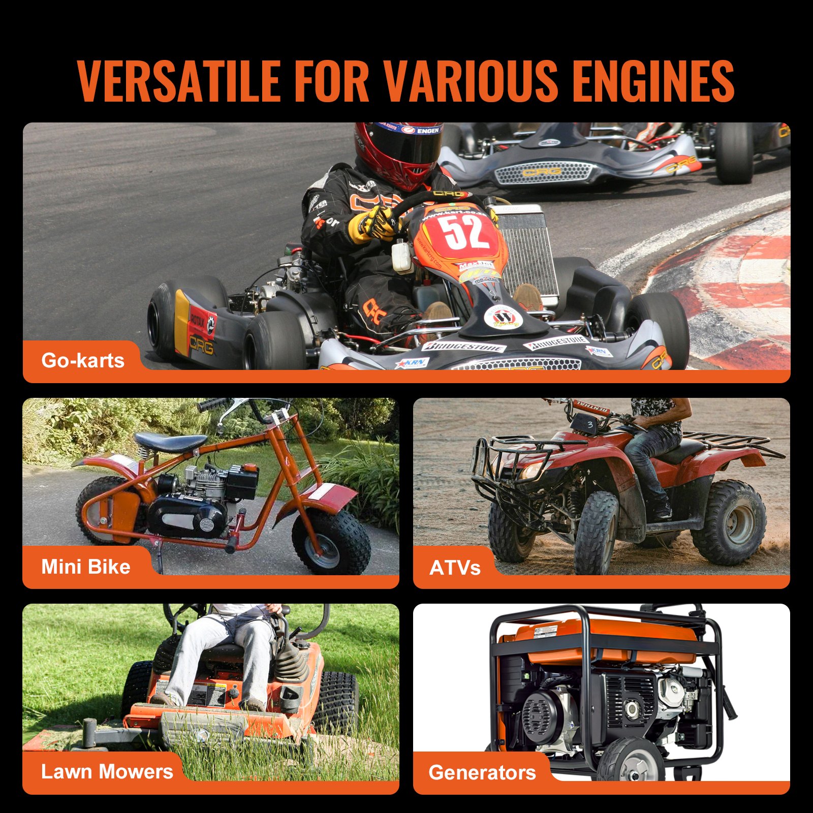 Embrague de transmisión VEVOR, motor de 2-8 HP, embrague de transmisión de alta resistencia de 2000 RPM con ruedas de diseño asimétrico y correa de goma robusta, embrague resistente y duradero con accesorios completos, apto para varios motores.