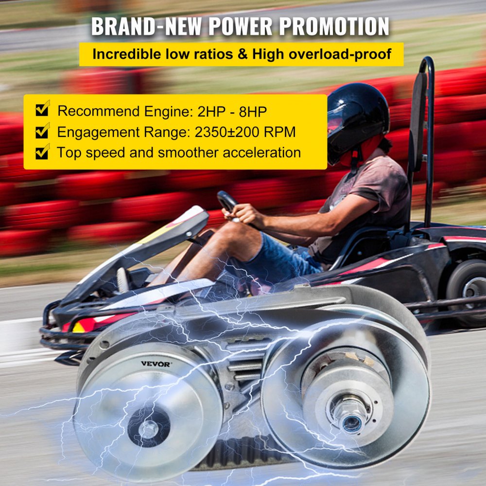 Kit convertidor de par para karts VEVOR, mejora la velocidad y la aceleración, se adapta a motores de 2 hp a 8 hp.