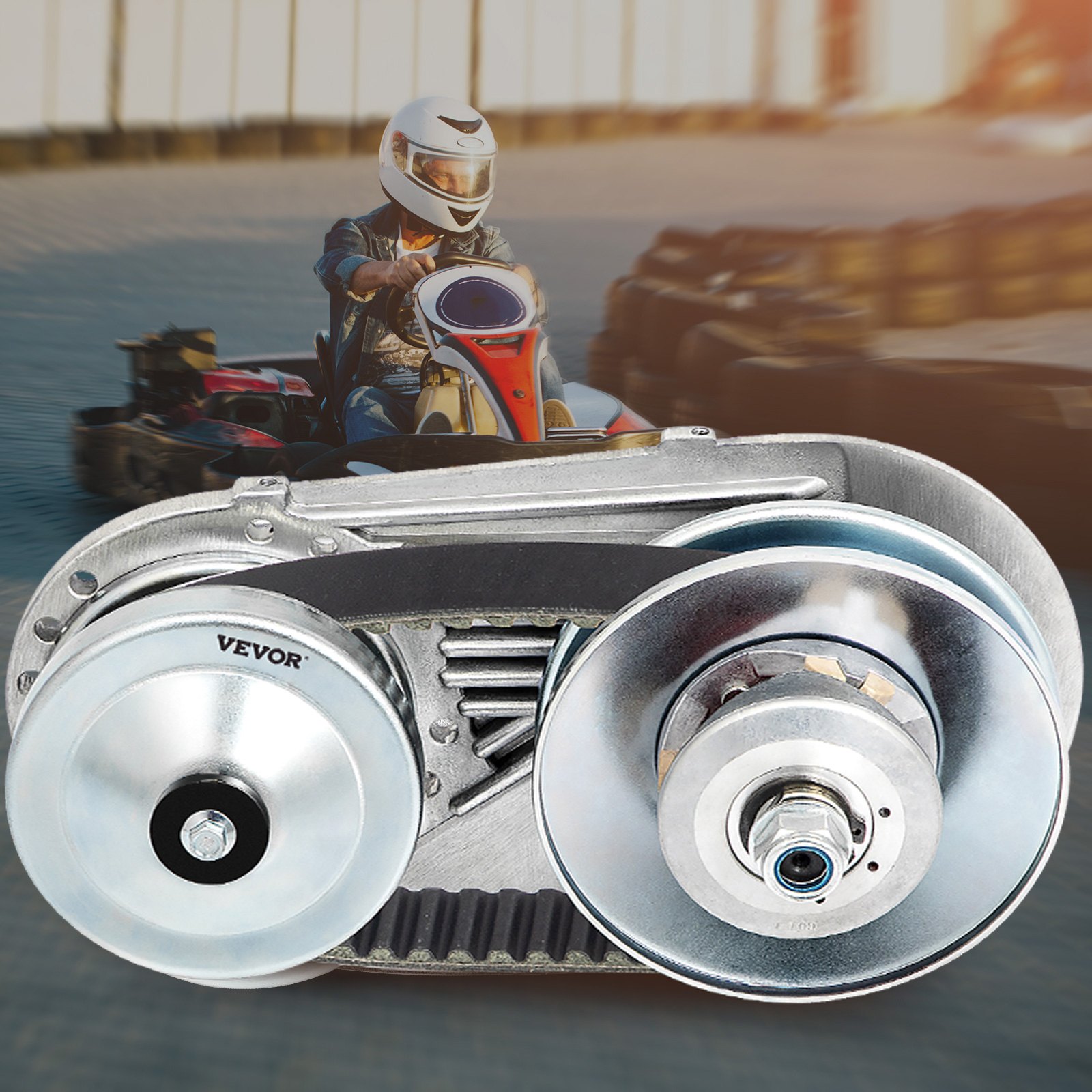 Kit convertidor de par para karts VEVOR mostrado con un fondo de karts.
