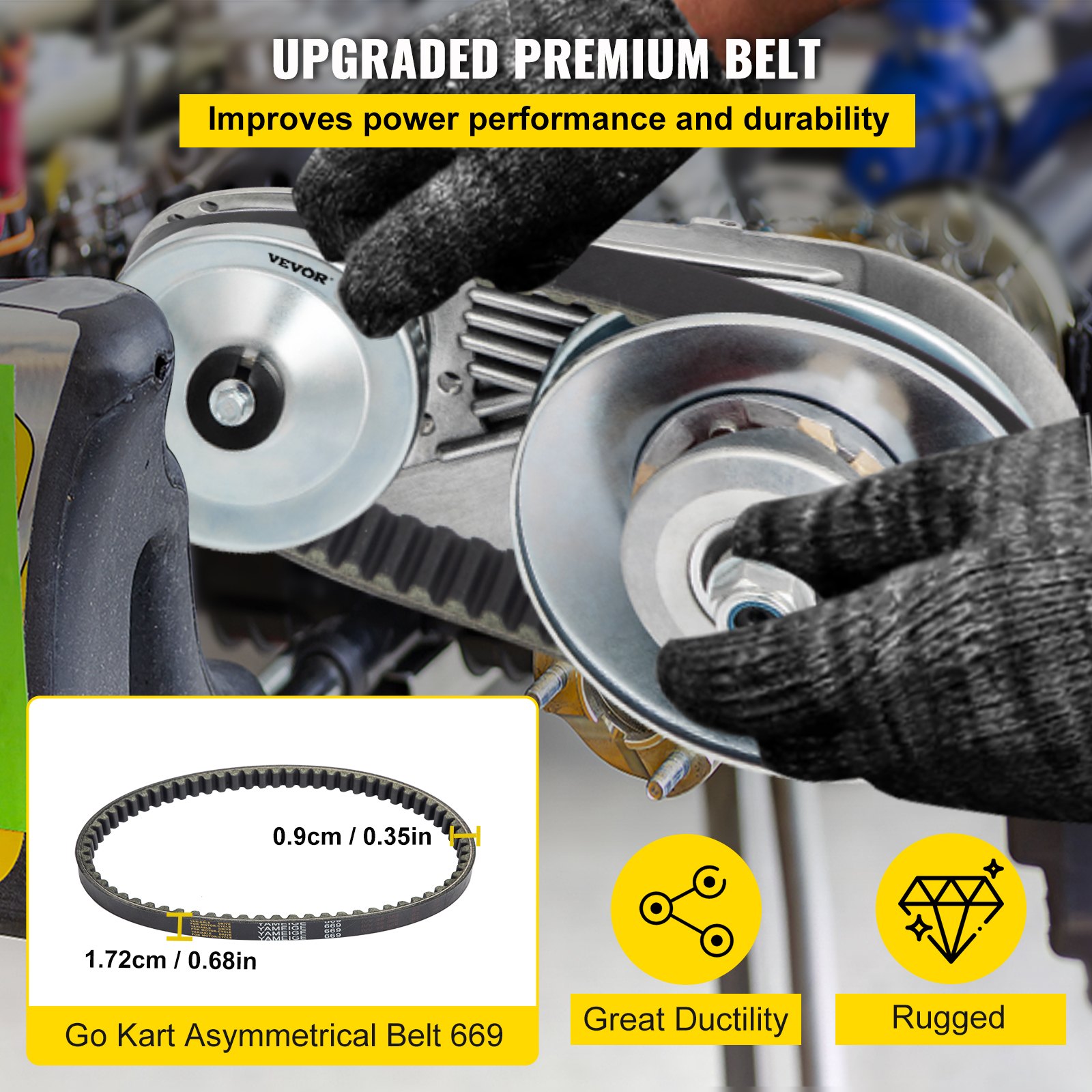 Kit convertidor de par para kart VEVOR con correa premium mejorada para una mayor durabilidad.