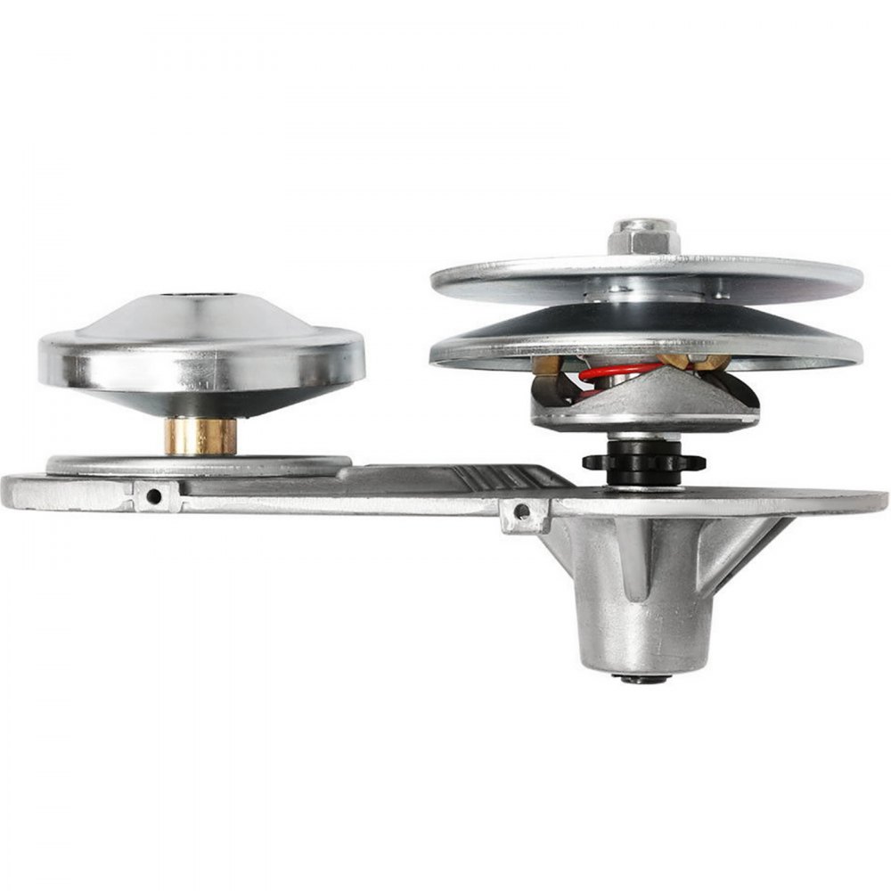Convertidor de par VEVOR con dos poleas plateadas y una base de metal resistente.