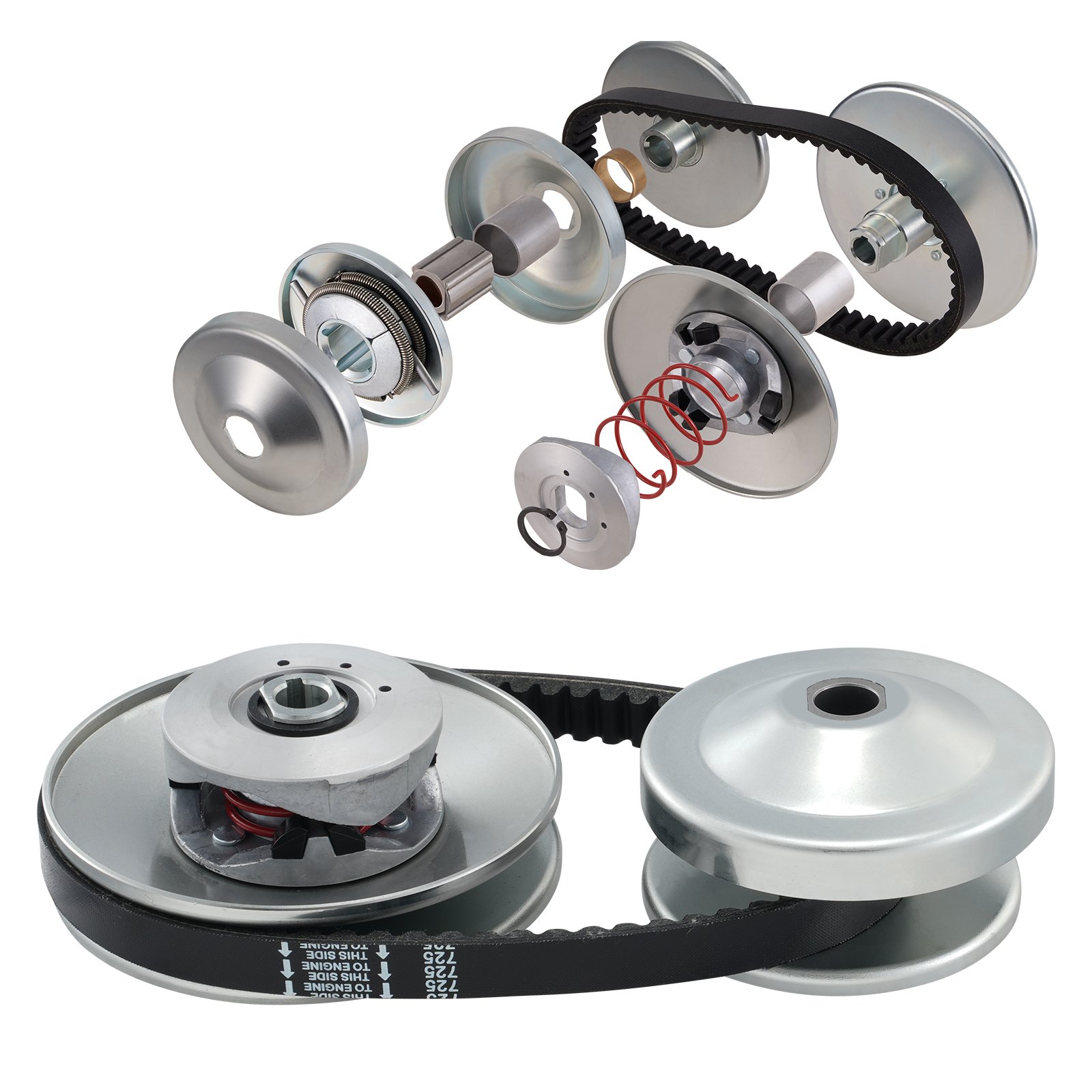 Convertidor de par para karts VEVOR, kit de embrague de 3/4", repuesto de polea asimétrica serie 30 con correa de transmisión, para motores pequeños de 2 a 8 HP, reemplaza Comet 219552, Manco 5957 y Yerf Dog Q43201W