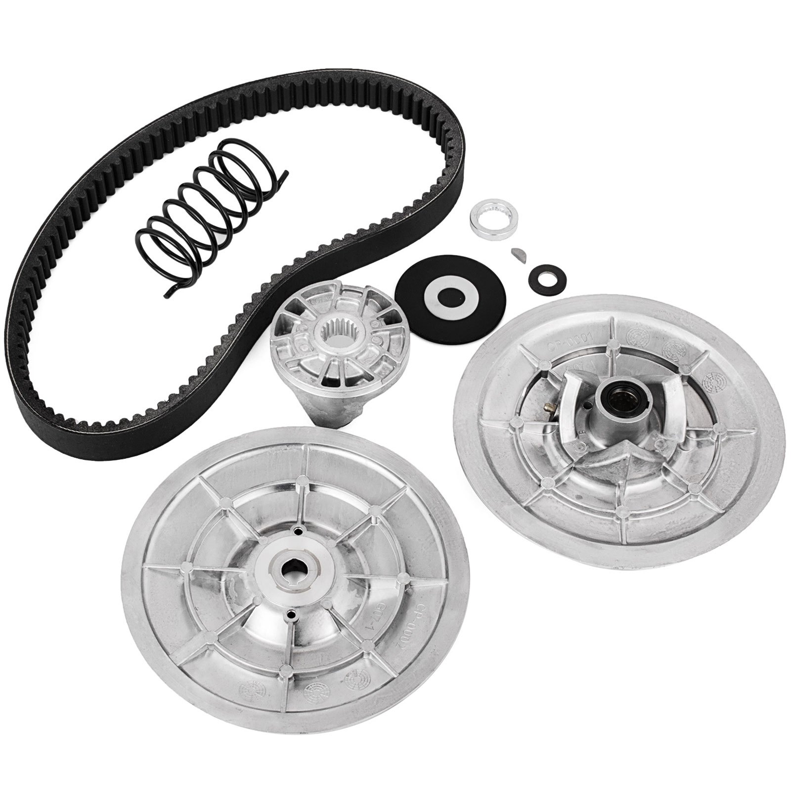 VEVOR Kit de embrague trasero para carrito de golf de gas Yamaha G2-G22 1985+ Kit de embrague secundario con correa JN6-G6201-03 JN6-G6201-04, plateado