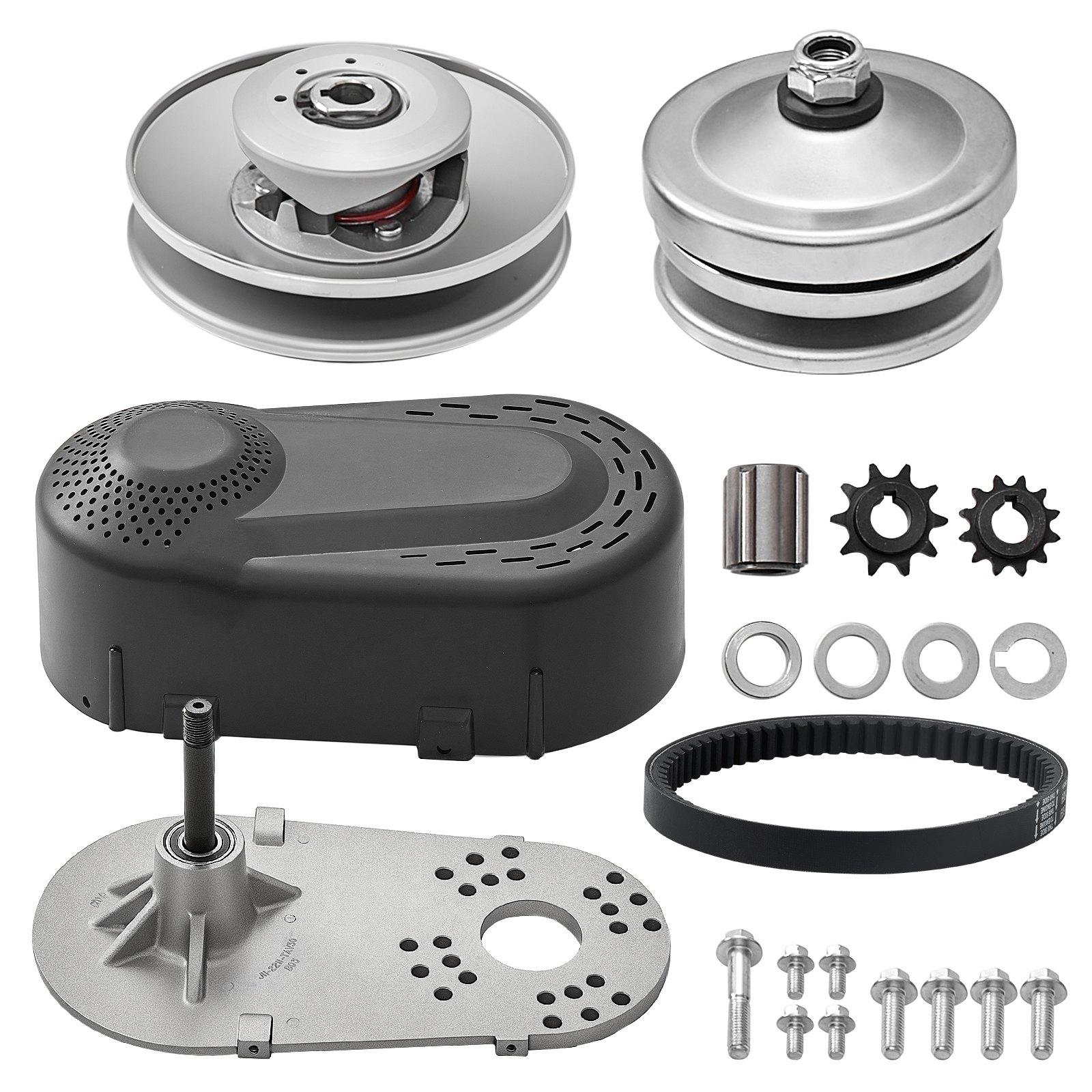 Embrague de transmisión VEVOR, motor de 2-8 HP, embrague de transmisión de alta resistencia de 2000 RPM con ruedas de diseño asimétrico y correa de goma robusta, embrague resistente y duradero con accesorios completos, apto para varios motores.