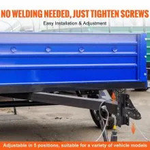 VEVOR Acoplador de remolque ajustable y kit de soporte de canal de 5 posiciones, bola de enganche de 2-5/16", capacidad de 15000 libras, acoplador de montaje de canal fundido resistente, para remolque de caravana, camioneta, SUV, revestimiento negro