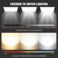 VEVOR 1 paquete de luz LED de panel plano de 2 x 4 pies, 6000 lm 50 W, lámpara de techo LED de montaje en superficie con temperatura de color ajustable 3500 K/4000 K/5000 K, ultra delgada para el hogar, probado según los estándares