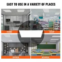 VEVOR 1 paquete de luz LED de panel plano de 2 x 4 pies, 6000 lm 50 W, lámpara de techo LED de montaje en superficie con temperatura de color ajustable 3500 K/4000 K/5000 K, ultra delgada para el hogar, probado según los estándares