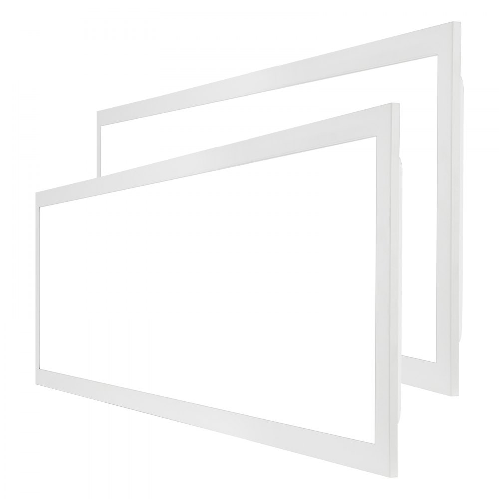VEVOR Paquete de 2 luces LED de panel plano de 1 x 4 pies, 6600 lm 55 W, lámpara de techo LED de montaje en superficie con temperatura de color ajustable 3500 K/4000 K/5000 K para el hogar, oficina, aula, probado según los estándares