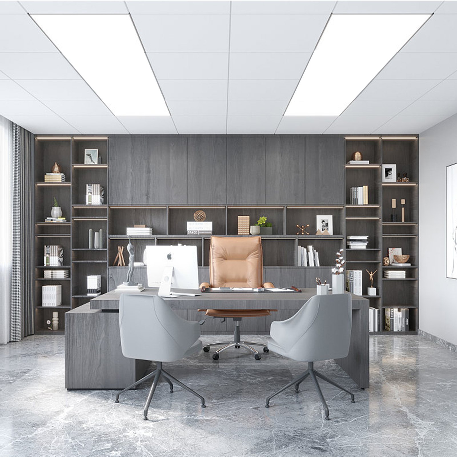 VEVOR Paquete de 2 luces LED de panel plano de 1 x 4 pies, 6600 lm 55 W, lámpara de techo LED de montaje en superficie con temperatura de color ajustable 3500 K/4000 K/5000 K para el hogar, oficina, aula, probado según los estándares