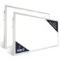Paquete de 2 luces LED de panel plano VEVOR, 2 x 4 pies, marco blanco con etiquetas en las esquinas, iluminación de bajo consumo.