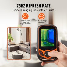 VEVOR Cámara de imagen térmica, cámara termográfica infrarroja de bolsillo con resolución IR de 256 x 192 con WiFi, bolsillo para cámara térmica con frecuencia de actualización de 25 Hz con pantalla táctil de 3,2", cámara visual de 0,3 MP, -4 ℉-1022 ℉, IP54