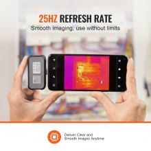 VEVOR Cámara de imagen térmica para Android, cámara térmica infrarroja con resolución IR de 256 x 192 con cámara visual, cámara térmica de frecuencia de actualización de 25 Hz para teléfono inteligente/tableta, rango de temperatura de -4-1022 °F, IP54