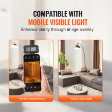 VEVOR Cámara de imagen térmica para Android, cámara térmica infrarroja con resolución IR de 256 x 192 con cámara visual, cámara térmica de frecuencia de actualización de 25 Hz para teléfono inteligente/tableta, rango de temperatura de -4-1022 °F, IP54