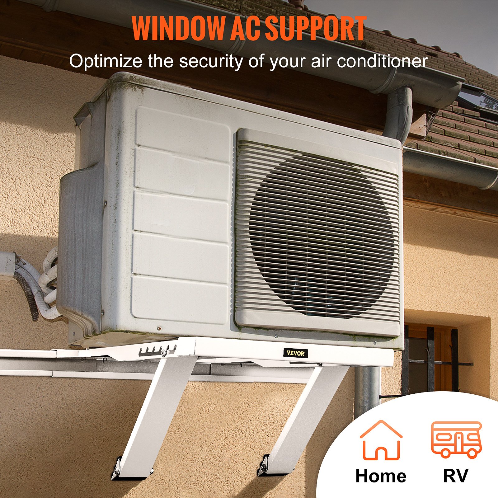 Soporte de soporte para aire acondicionado VEVOR que fija la unidad de aire acondicionado en exteriores, adecuado para instalaciones domésticas y de vehículos recreativos.