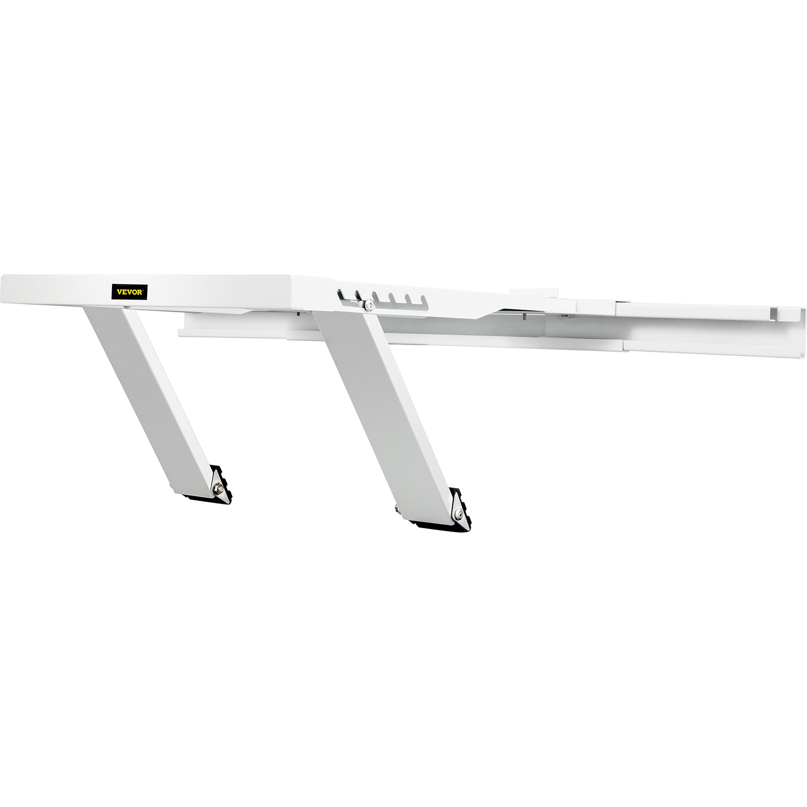 Soporte de aire acondicionado VEVOR, blanco con brazos ajustables y abrazaderas seguras.