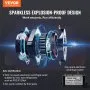 Bomba de vacío de paletas rotativas VEVOR de 1/2 HP y 2 etapas, 5 CFM, 115 V, para aire acondicionado, entrada macho SAE de 1/4", macho SAE de 3/8" y macho ACME de 1/2", para reparación de sistemas de climatización (HVAC), mantenimiento de refrigeración y desgasificación de resina.