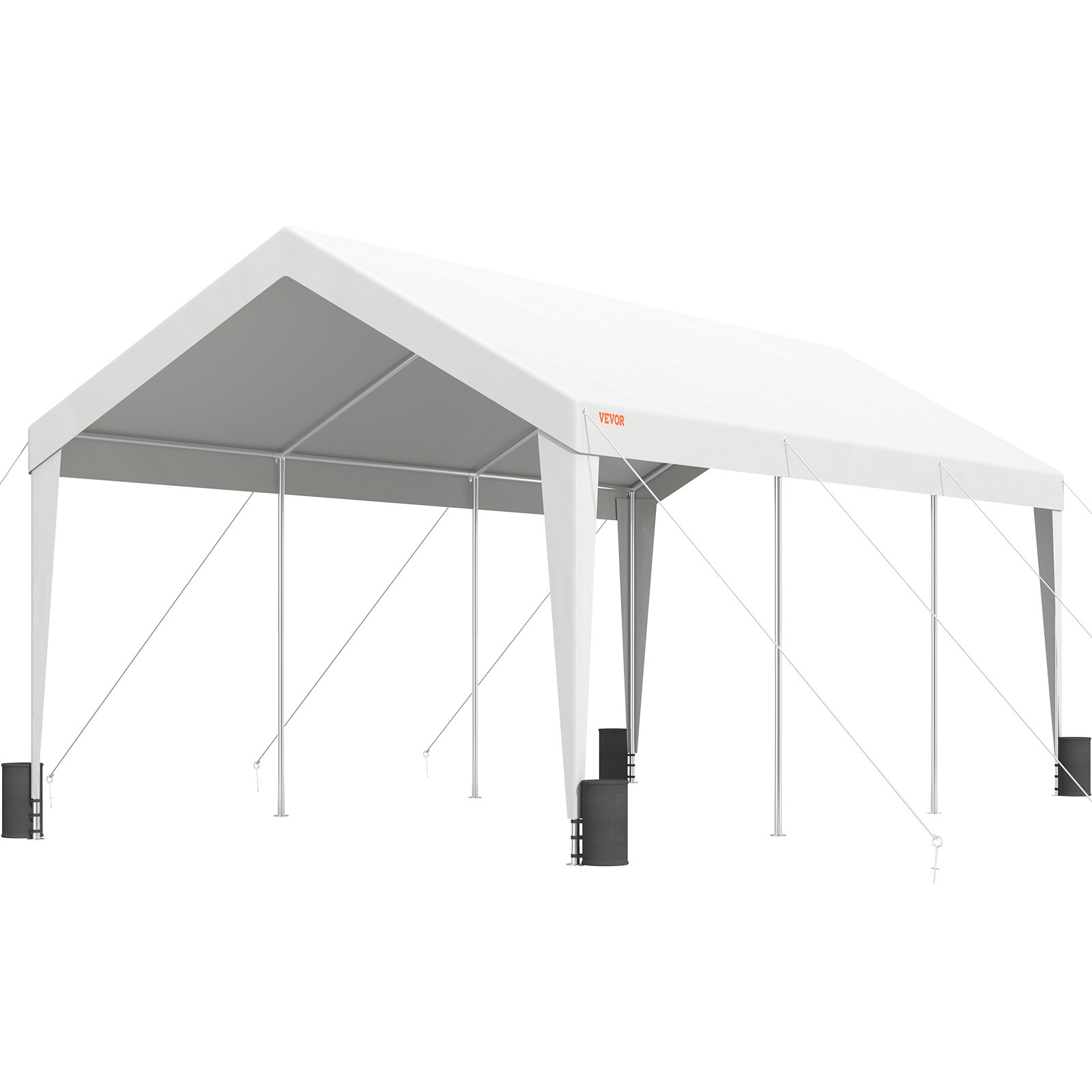 VEVOR Carport, toldo resistente de 3 x 6 m para coche, garaje, barco, fiesta, con 8 postes reforzados y 4 bolsas de peso, lona impermeable y resistente a los rayos UV para todo tipo de clima, ideal para SUV, F150, coche, camión y barco.