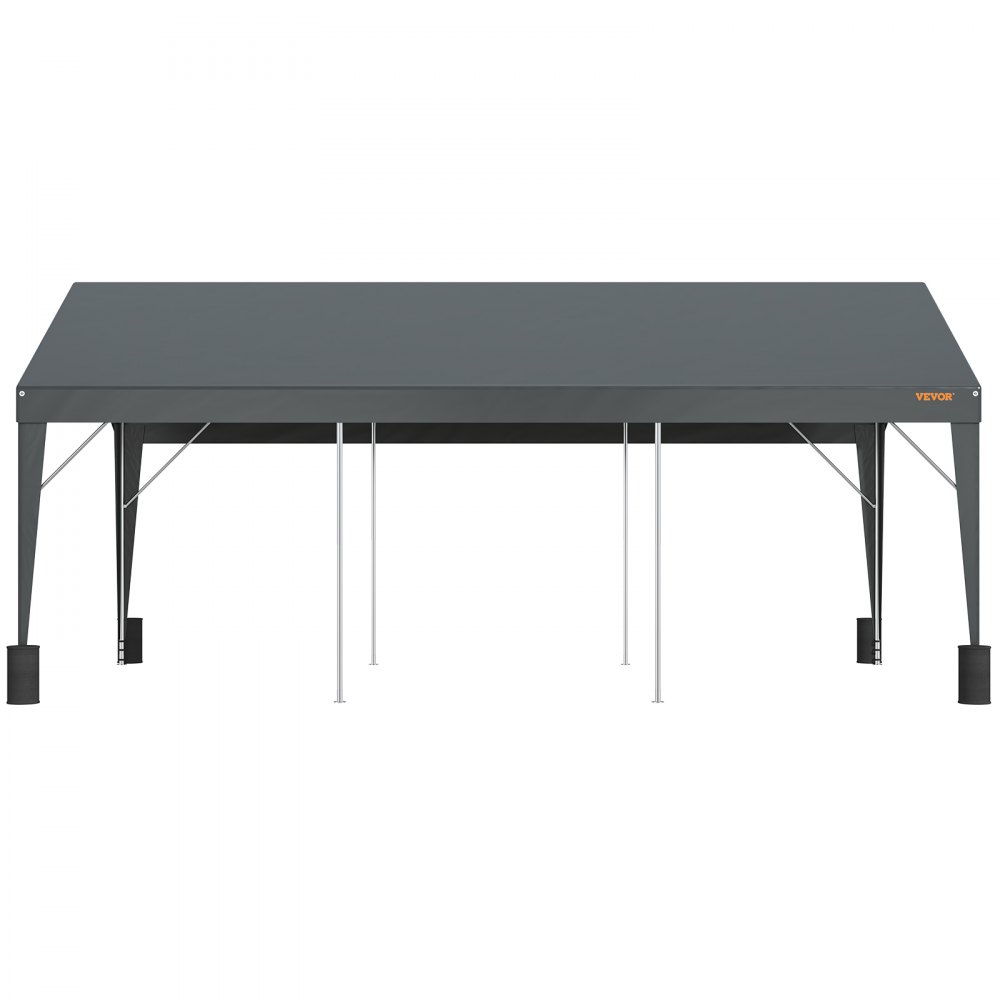 VEVOR Carport, Toldo para Coche Resistente de 10 x 20 pies, Refugio para Garaje al Aire Libre con 8 Postes Reforzados y 4 Bolsas con Peso, Carpa para Garaje Instantánea Impermeable Resistente a los Rayos UV para Fiesta, Jardín, Barco, Gris Oscuro