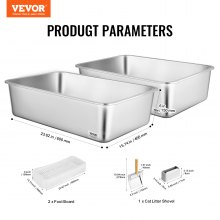 VEVOR - Caja de arena para gatos de 6 pulgadas de profundidad, sin olor, con tablero filtrante para los pies