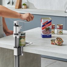 VEVOR Abrelatas manual, abridor de mesa comercial para latas grandes, abrelatas resistente con base, abridor de tarros industrial de altura ajustable para latas de hasta 11.8 pulgadas de alto, para restaurante, hotel, bar en casa