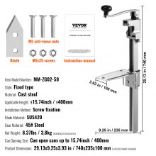 Abrelatas manual VEVOR, abridor de mesa comercial para latas grandes, abrelatas resistente con base, abridor de tarros industrial de altura ajustable para latas de hasta 15,7 pulgadas de alto, para restaurante, hotel, bar en casa