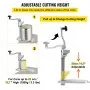 Abrelatas comercial VEVOR, 23,2"/59 cm de largo, abrelatas de mesa manual de acero inoxidable para hasta 15,7"/40 cm de alto, fijo con abrazadera o tornillos, mango oscilante ergonómico y un cuchillo de repuesto, para restaurantes