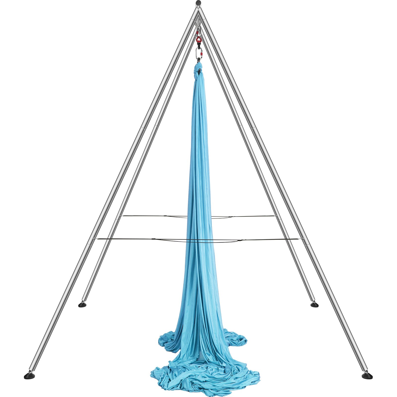 VEVOR Kit de Columpio y Hamaca Aérea para Yoga, Soporte de Yoga Profesional de 295 cm de Altura, Hamaca Azul de 12x2,6 m, Capacidad de Carga Máxima de 250 kg, para Fitness, Culturismo, Pilates, Azul