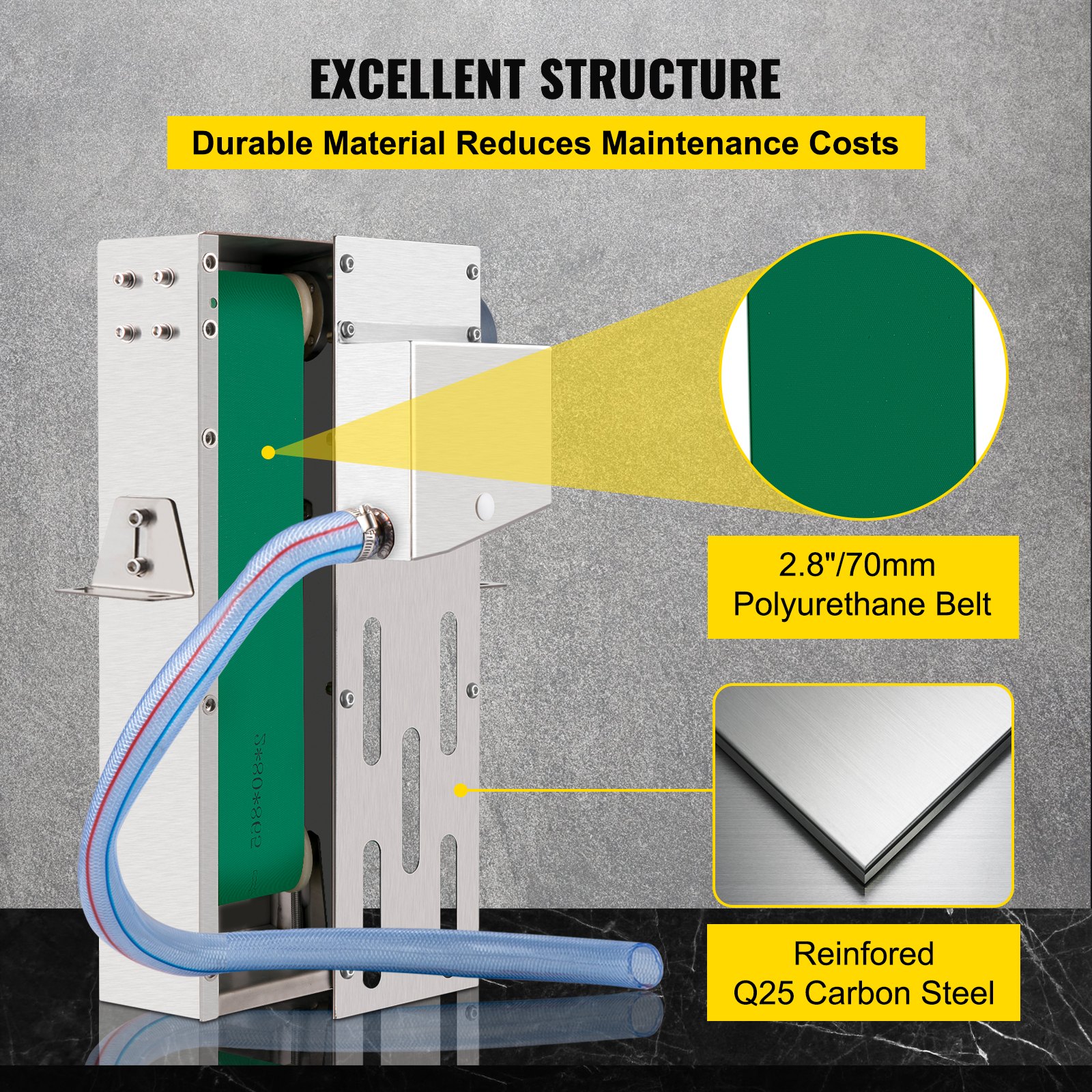 Skimmer de aceite de correa VEVOR 6" Skimmer de aceite Tramp Skimmer de aceite CNC con correa de poliuretano de 2.8" Skimmer de aceite Belt 40w Skimmer de aceite de motor Skimmer de aceite refrigerante de acero al carbono con tubo y abrazadera