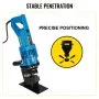 Perforadora hidráulica VEVOR de corte grueso de 1/4", herramienta perforadora hidráulica eléctrica con juego de 5 troqueles, perforadora hidráulica de metal con interruptor manual de retorno de aceite, máquina perforadora hidráulica de 900 W