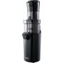 Exprimidor masticador VEVOR en color negro con un diseño elegante y un recipiente de jugo transparente con colador.