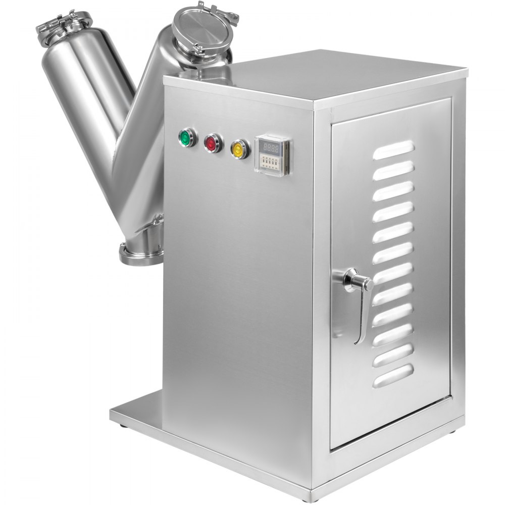 Máquina mezcladora de polvo VEVOR VH-8, mezcladora de polvo tipo V Máx. Capacidad de trabajo 3.2L, Mezclador de polvo farmacéutico Capacidad de barril de 8L, Licuadora en V, para frijoles de hierbas de té